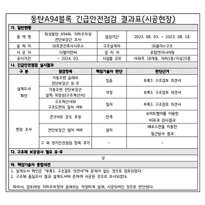 동탄A94블록 안전점검